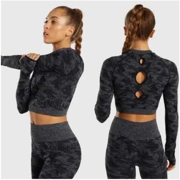 Gymshark Adapt Black Camo Top - Picture 4 of 7